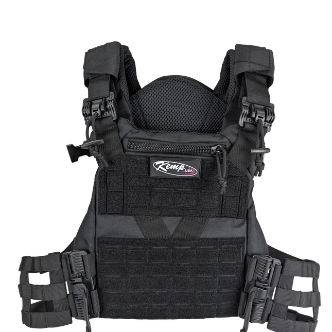 Kemp USA Tactical Vest with Quick Release Buckles, Black
