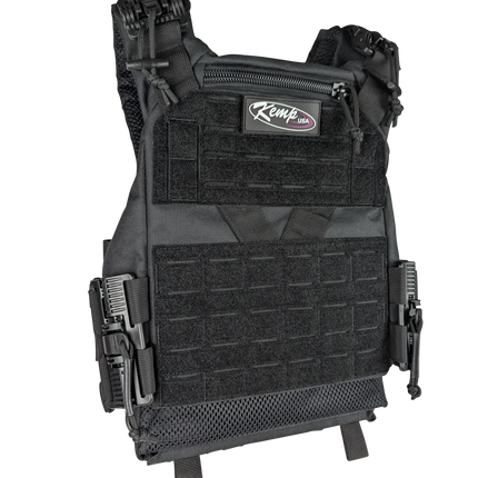 Kemp USA Tactical Vest with Quick Release Buckles, Black