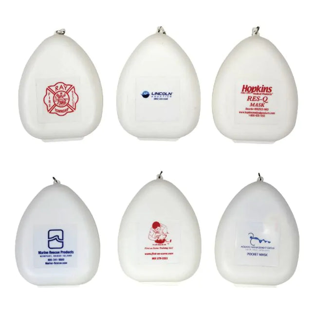 Kemp USA CPR Mask with O2 Inlet, Headstrap, Gloves, and Wipes