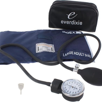 Dixie EMS Aneroid Sphygmomanometer, Manual Blood Pressure Monitor with Cuff, Carrying Case and Calibration Key - Size (13.5” – 20”)