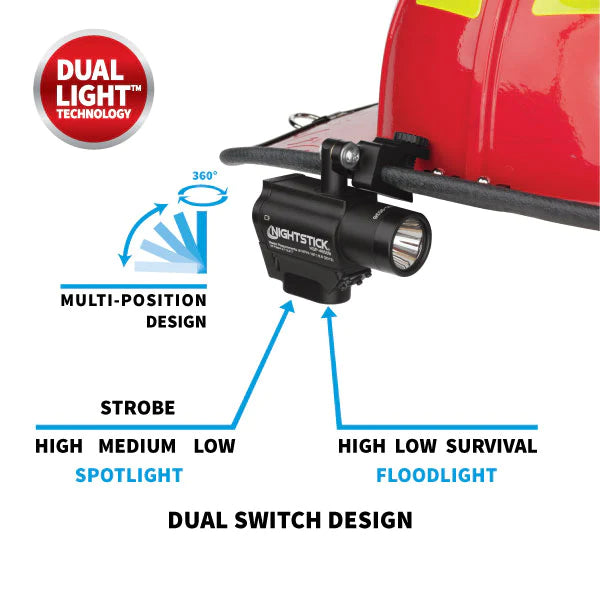 FORTEM HELMET-MOUNTED MULTI-FUNCTION DUAL-LIGHT™ FLASHLIGHT