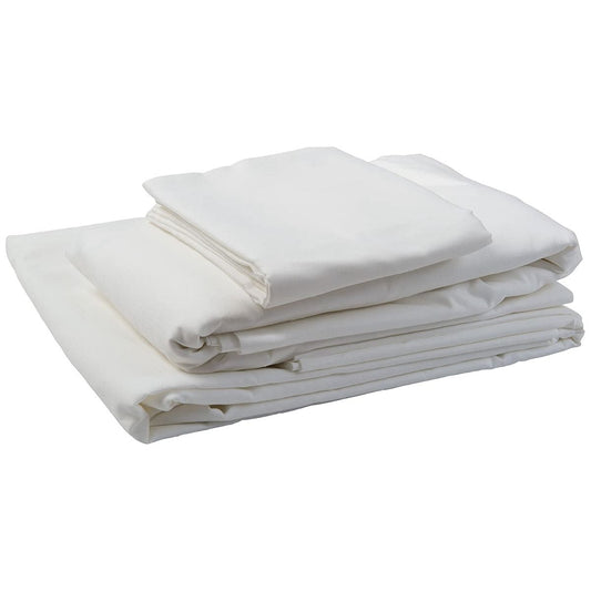 Hospital Bed Sheet Set, 3-PC (Flat Sheet, Fitted Sheet, Pillow Case Set), 180 Thread Sheet (80x39x7)