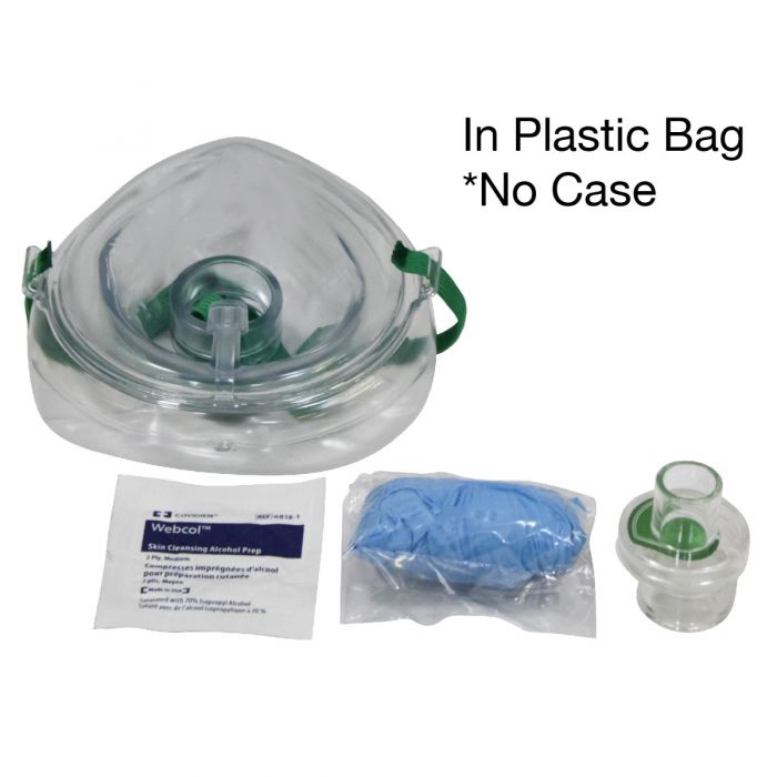 CPR Mask Adult With Gloves & Wipe In Plastic Bag - No Case