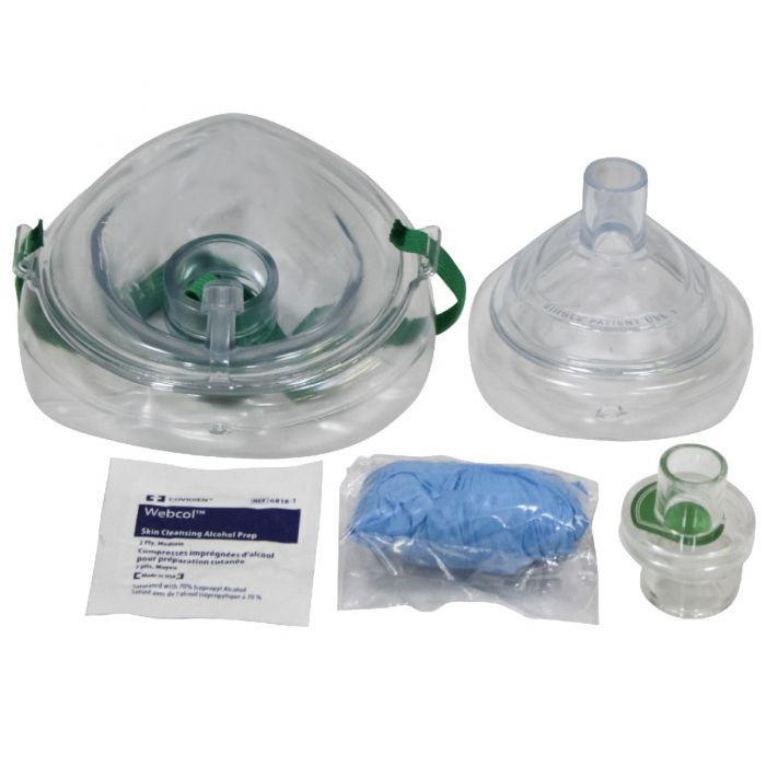 CPR Mask Adult & Child Combo With Gloves & Wipe In Hard Case
