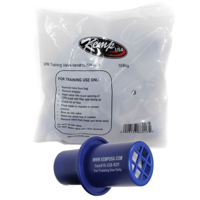 Kemp USA CPR Training Valves, Royal Blue (Pack Of 10)