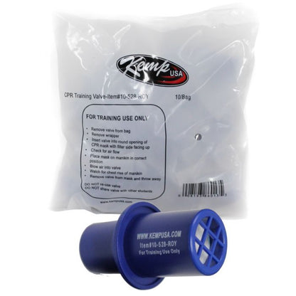 Kemp USA CPR Training Valves, Royal Blue (Pack Of 10)