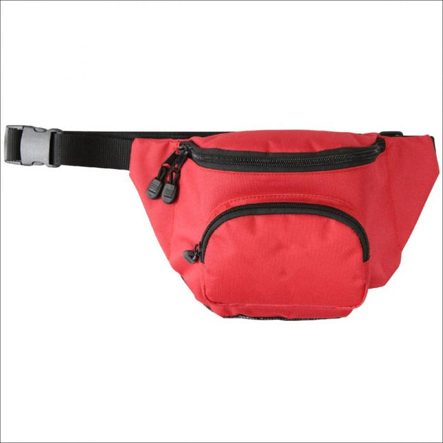 Kemp USA Hip Pack With Mesh Drain Bottom, No Logo, Red