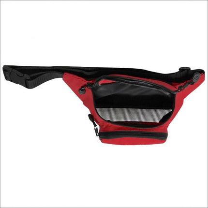 Kemp USA Hip Pack With Mesh Drain Bottom, No Logo, Red