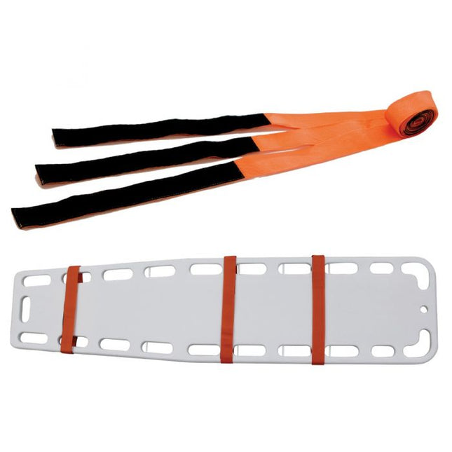 Kemp USA Three Piece Hook & Loop Spineboard Straps, Orange