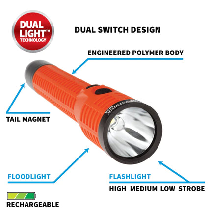 POLYMER DUAL-LIGHT™ RECHARGEABLE FLASHLIGHT W/MAGNET