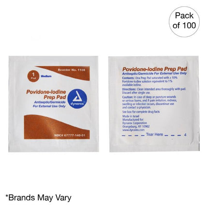 Povidone Iodine Prep Pad, Medium