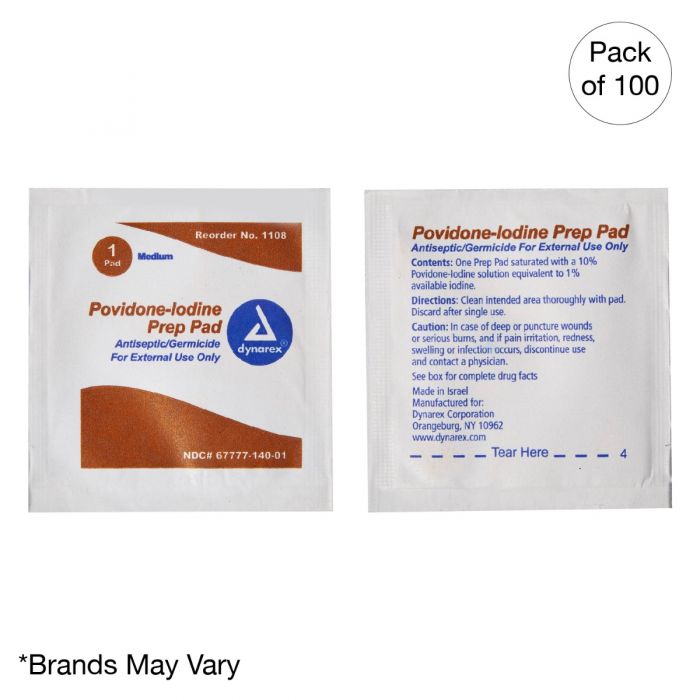 Povidone Iodine Prep Pad, Medium