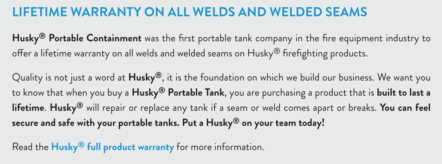 Husky Self Supporting Water Tanks (22oz/28oz)
