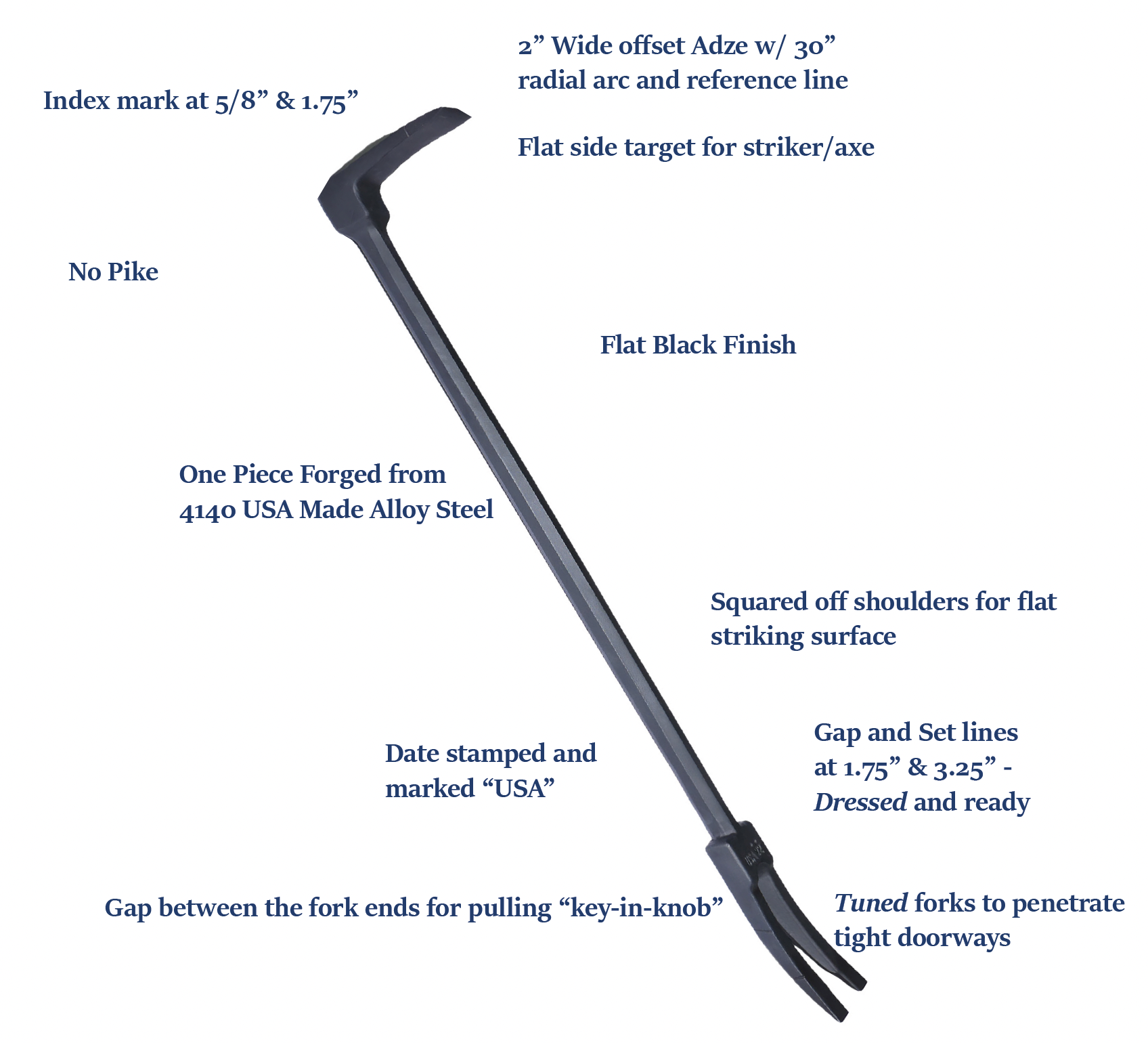 Tuned & Dressed TACTICAL 30” Halligan – Fire & EMS, LLC