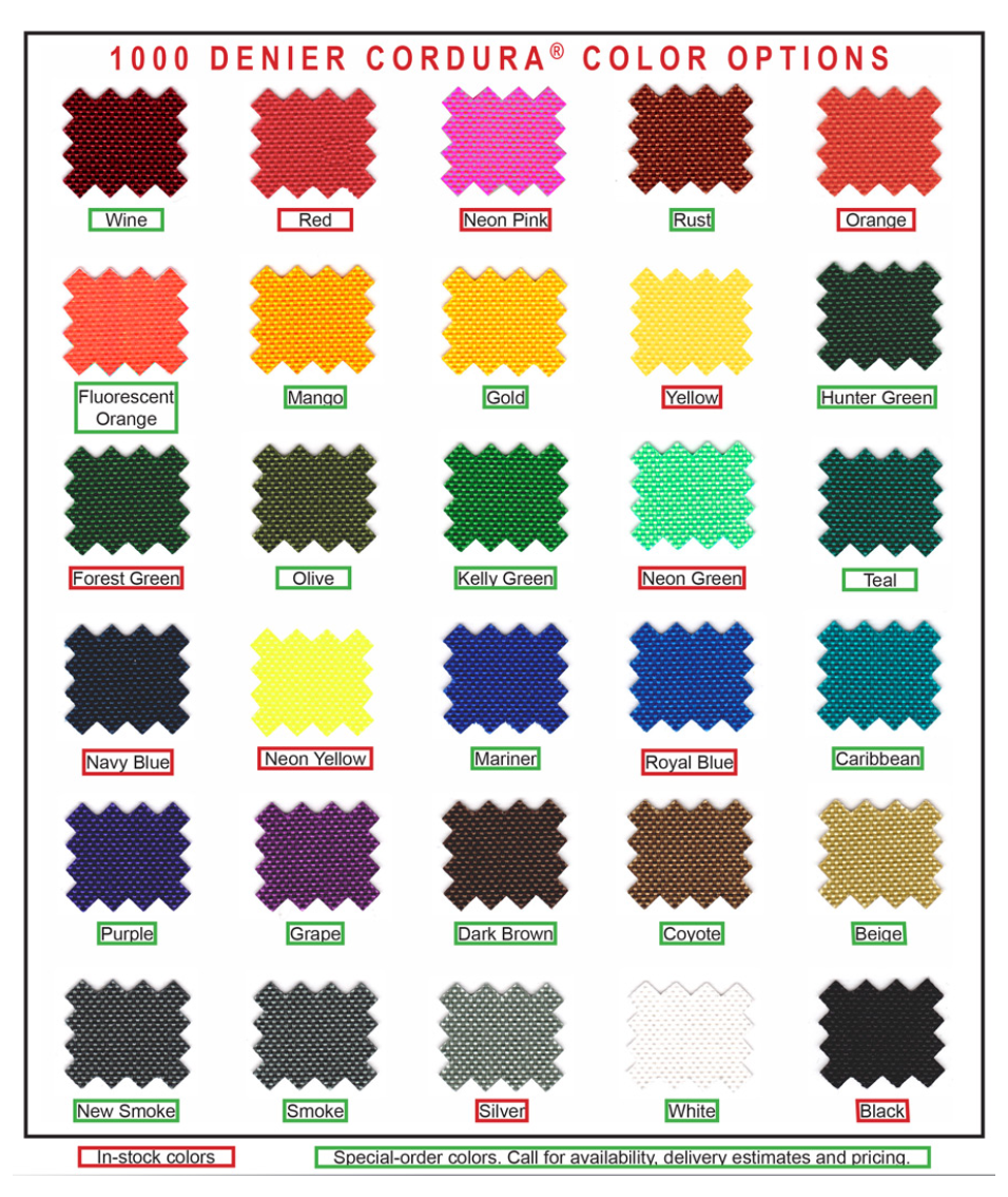 Colors for PLSP bags