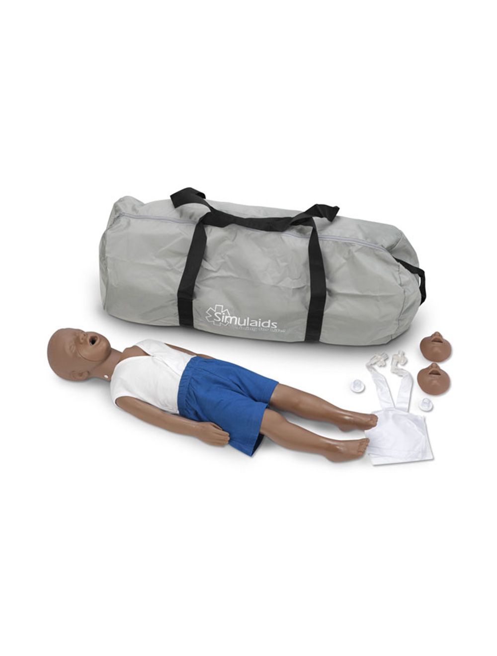Full-body, 3-year-old, pediatric manikin for realistic training in pediatric CPR and rescue