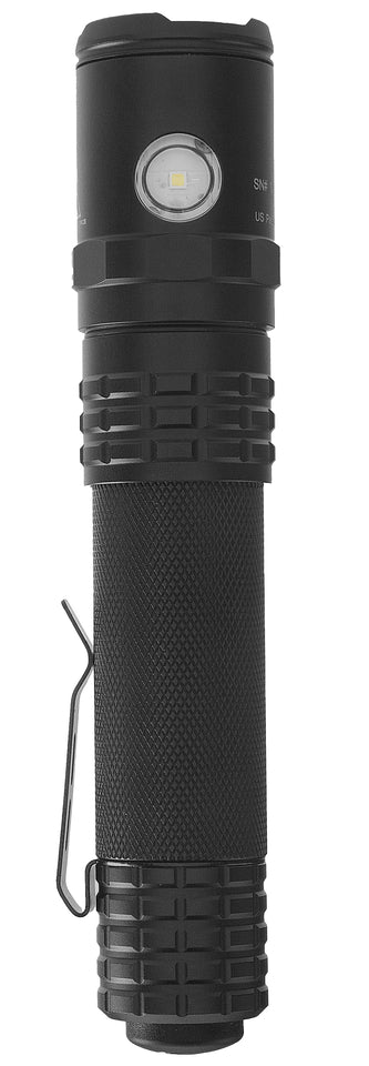 USB DUAL-LIGHT TACTICAL FLASHLIGHT - BLACK