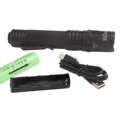 USB DUAL-LIGHT TACTICAL FLASHLIGHT - BLACK