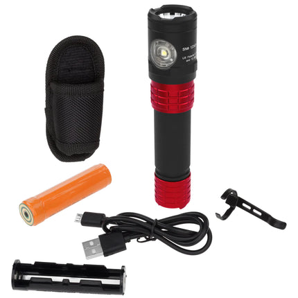 USB DUAL-LIGHT™ RECHARGEABLE FLASHLIGHT W/HOLSTER