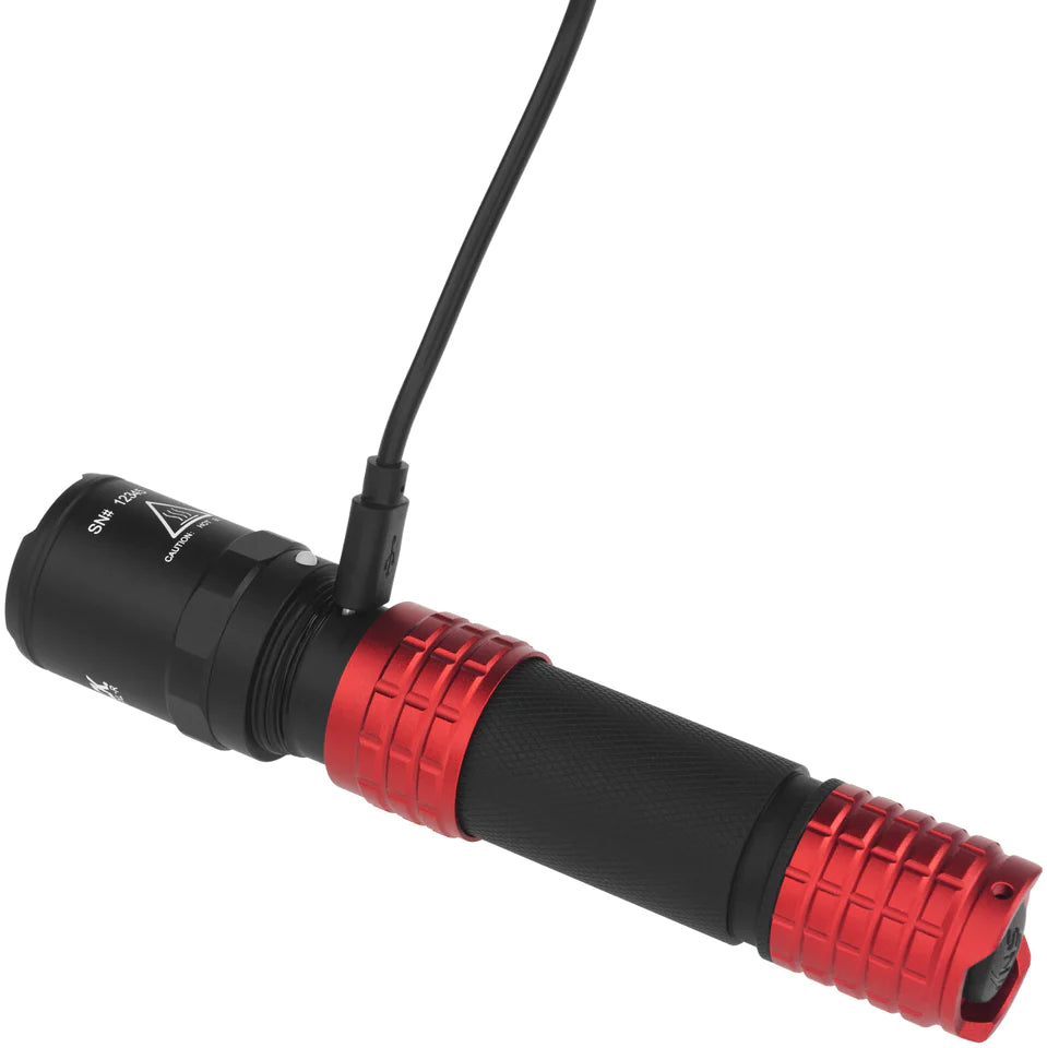 USB TACTICAL FLASHLIGHT W/HOLSTER - RED