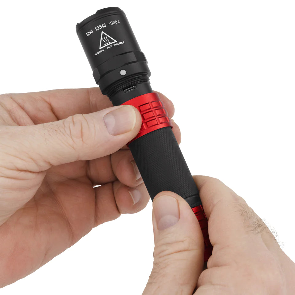 USB TACTICAL FLASHLIGHT W/HOLSTER - RED