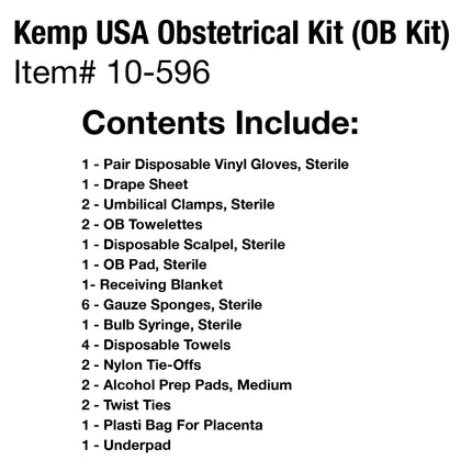Kemp USA Obstetrical Kit (OB KIt)