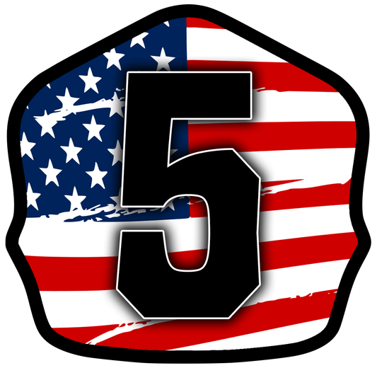 Classic Style Quick Tin-American Flag with Number- 034 Firefighting Gear