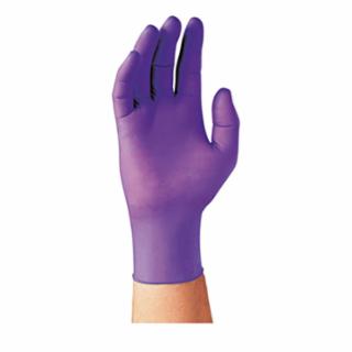 Purple Nitrile Disposable Exam Gloves, Beaded Cuff, Unlined, 6 mil Thick