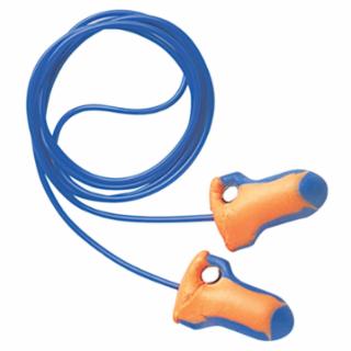  Laser Trak® Detectable Earplugs, Foam, Blue/Orange, Corded