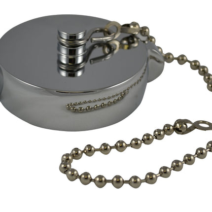HCC28, Female Hose Cap Brass with Chain (2.5)