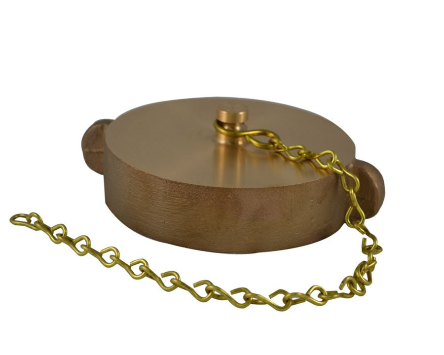 HCC28, Female Hose Cap Brass with Chain (3)