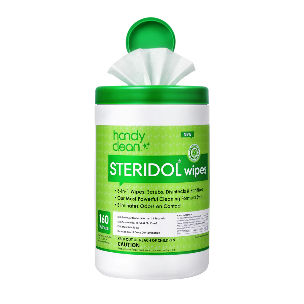 Steridol Surface Disinfectant Wipes 160 ct Canister-Effective Against Omicron Variant