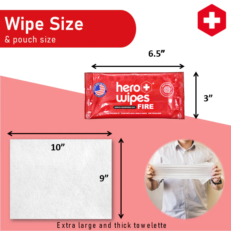 Hero Wipes Extra Large Body Wipes Individual Wrapped 120/Case