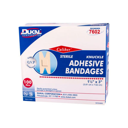 Fabric Adhesive Bandages 1.5" x 3", Knuckle