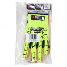 MCR Safety PD4900 Predator Hi-Vis Mechanics Gloves - MAXGrid Palm - Tire Tread TPR on Back