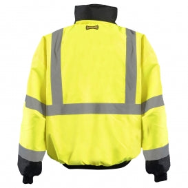 OccuNomix LUX-ETJBJR Type R Class 3 Three-Way Black Bottom Bomber Jacket - Yellow/Lime