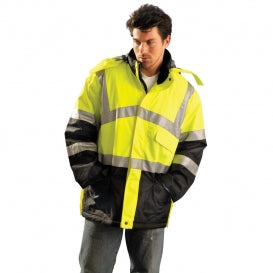 OccuNomix LUX-TJCW Type R Class 3 Insulated Cold Weather Parka - Yellow/Lime