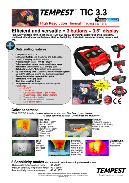 Thermal Imaging Cameras Tempest Tic 3.3