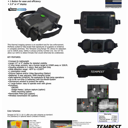Long Range Thermal Imaging Cameras Tempest TIC 4.3LR