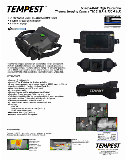 Long Range Thermal Imaging Cameras Tempest TIC 4.3LR