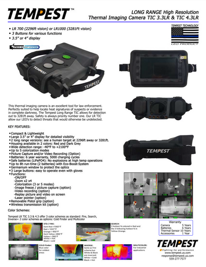 Thermal Imaging Camera Tempest TIC 3.3LR