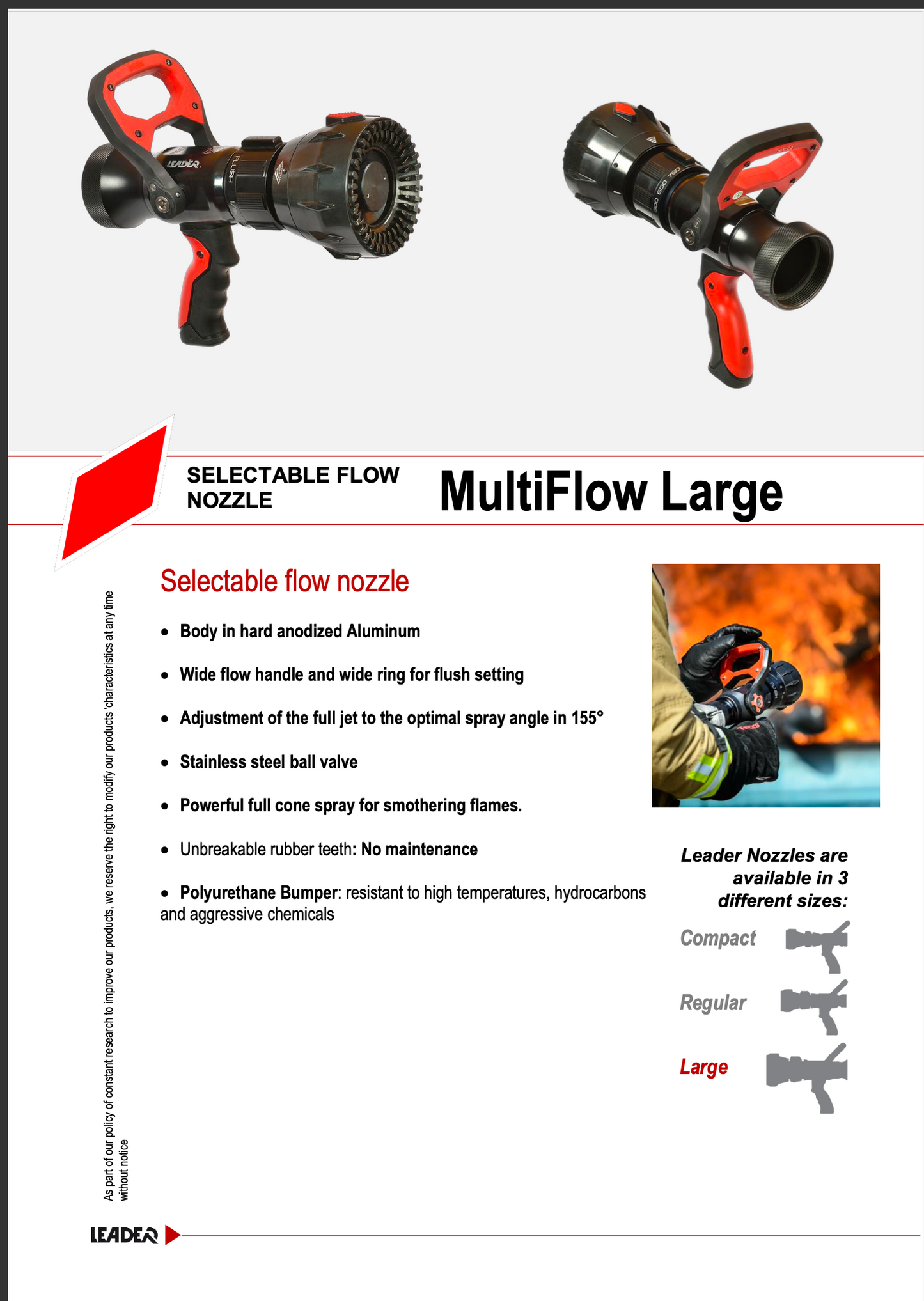 Multiflow Large Aluminum Selectable Flow Nozzle