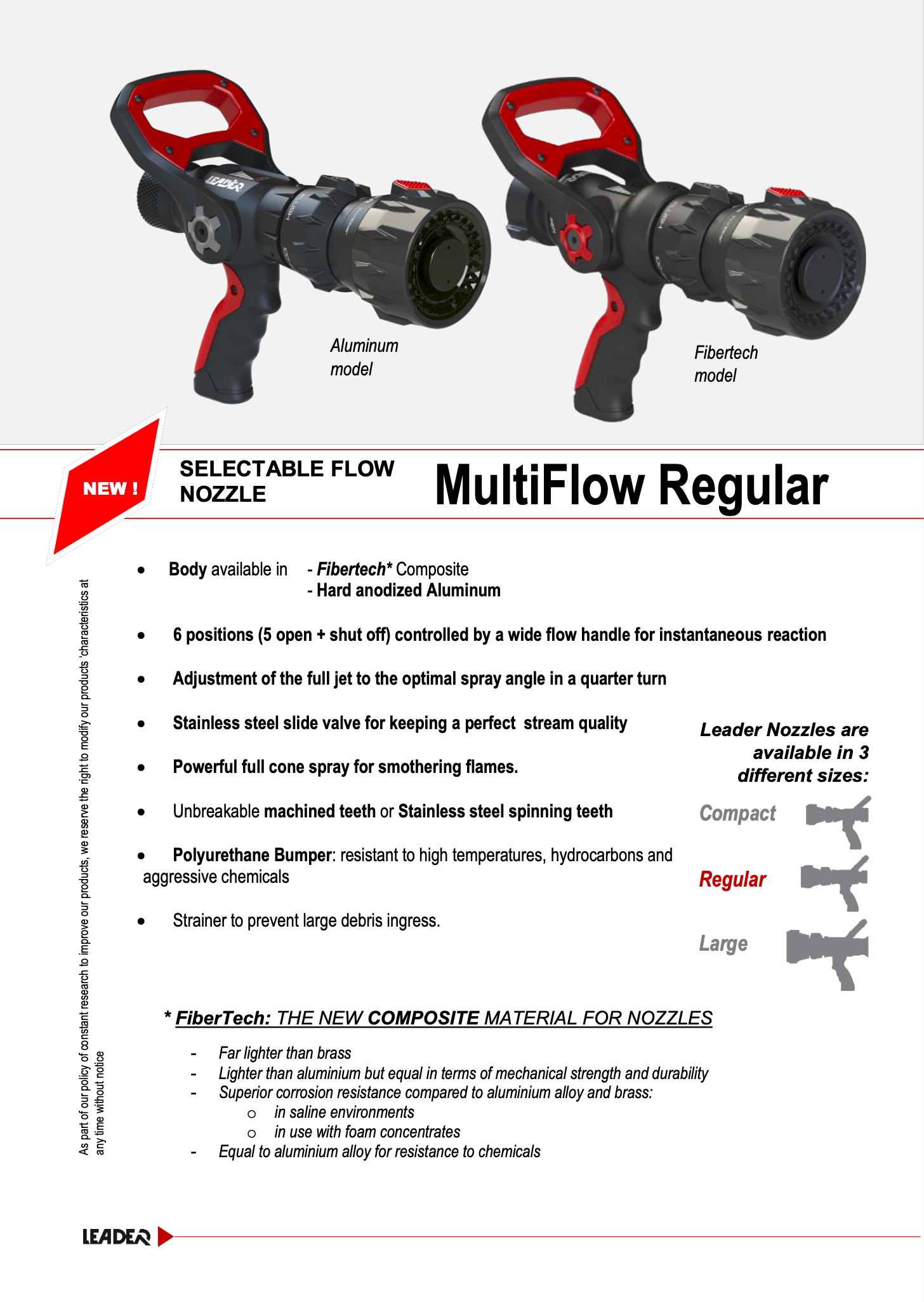 Multiflow Regular Aluminum SelectableFlow Nozzle