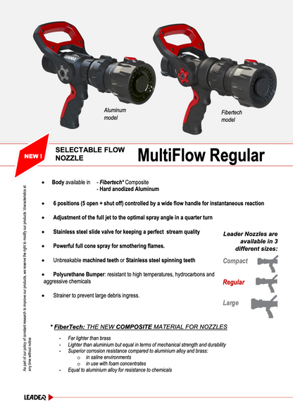Multiflow Regular Fibertech Selectable Flow Nozzle
