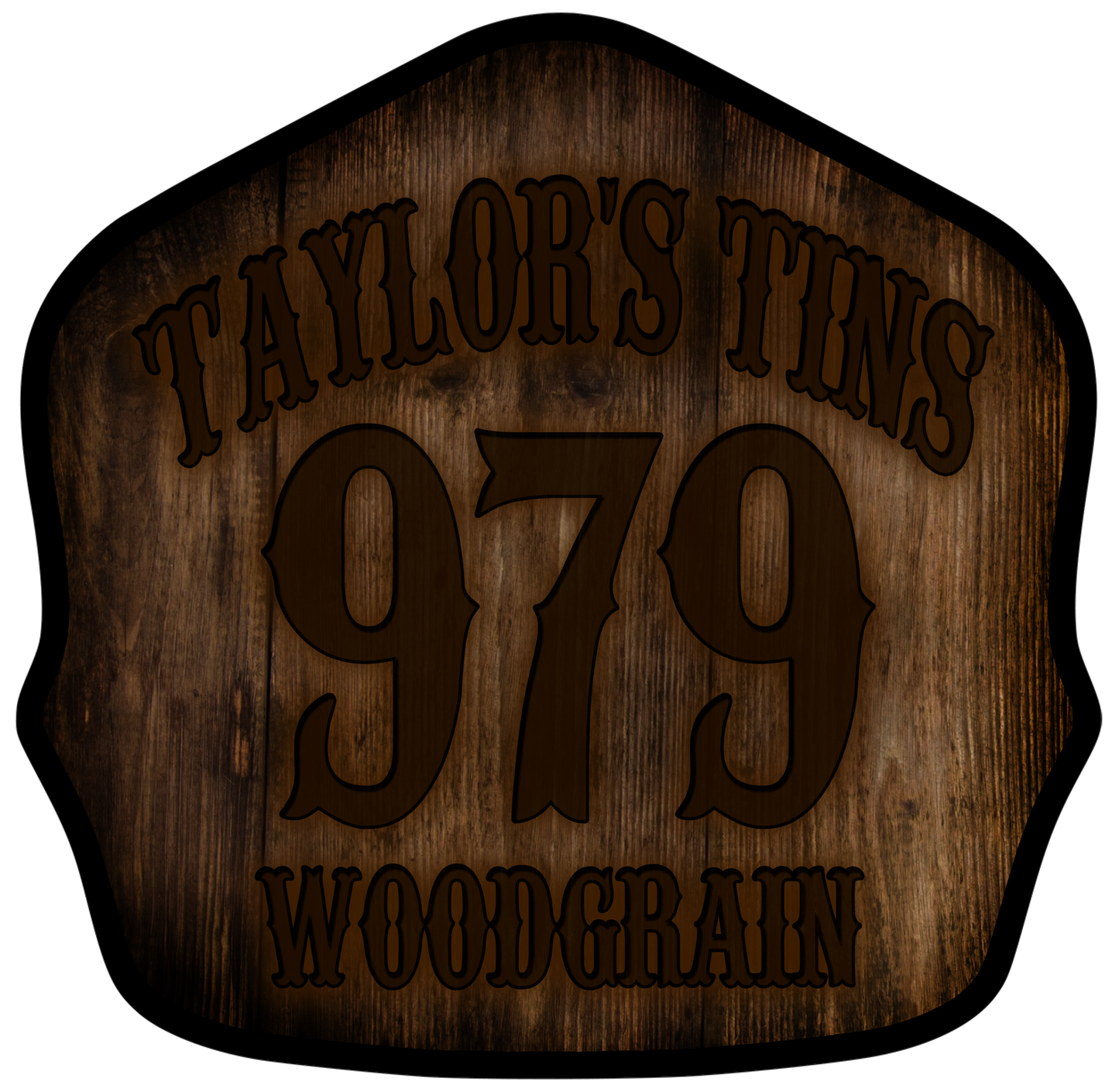 Classic Style Quick Tin-WoodGrain Background/ Black Lettering- 055 Firefighting Gear